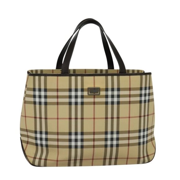 BURBERRY Nova Check Tote Bag PVC Beige Auth - Picture 1 of 16